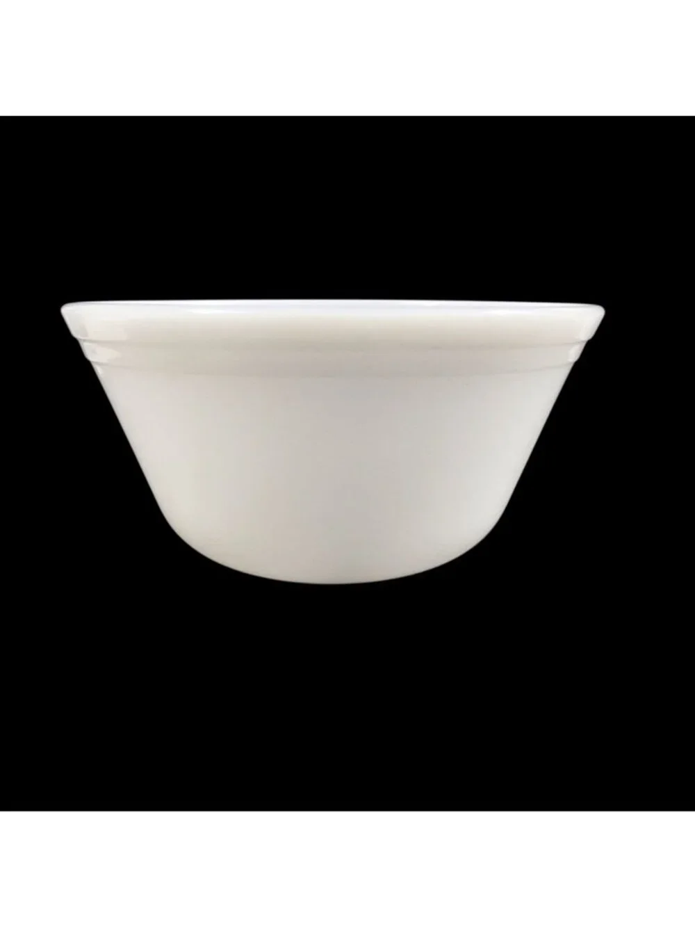 Fire-King White Milk Glass Bowl Heat-Proof USA Vintage 7 Inch Diameter c. 1950